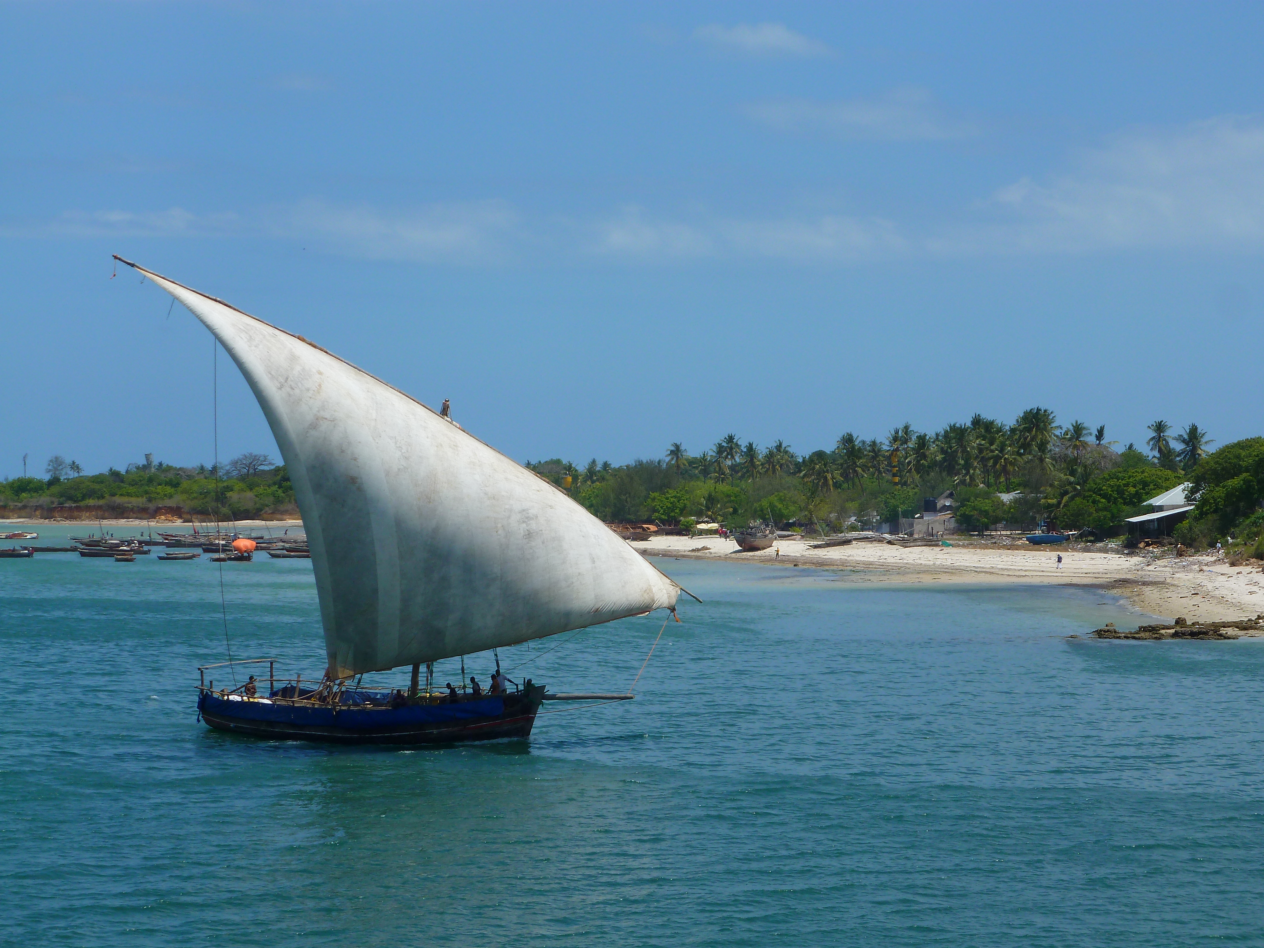bateau dans la baie de Stone Town a Zanzibar