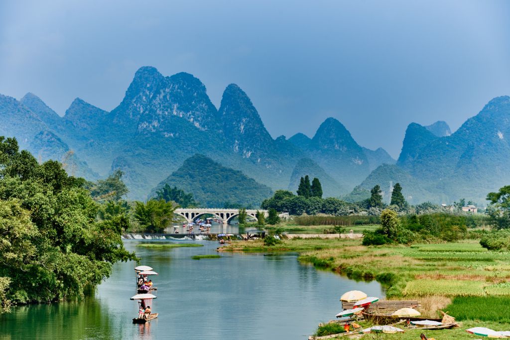 Vue de la rivière à Guilin en Chine