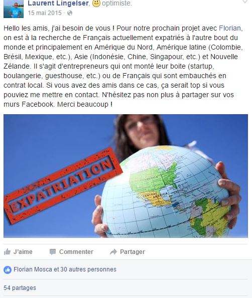 post facebook recherche expat